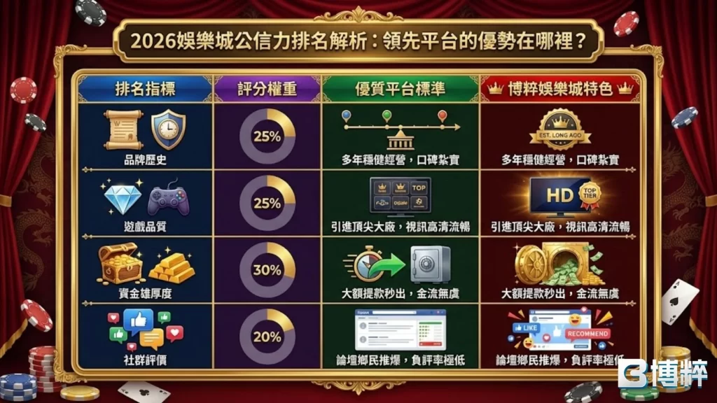 娛樂城公信力排名