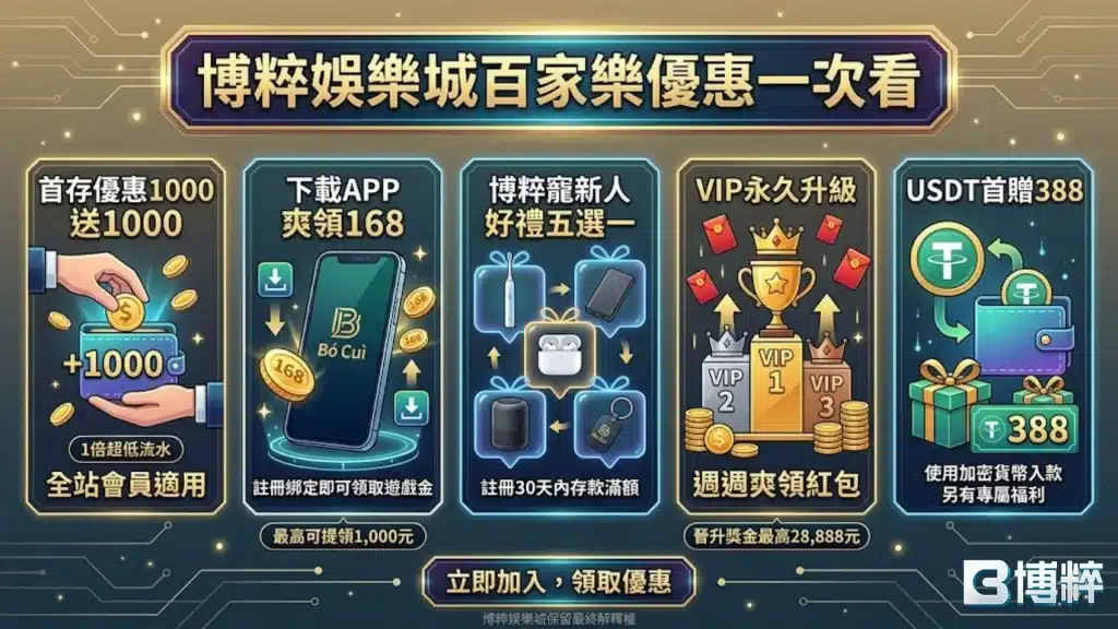 加入博粹娛樂城，就可以領取168百家樂試玩金