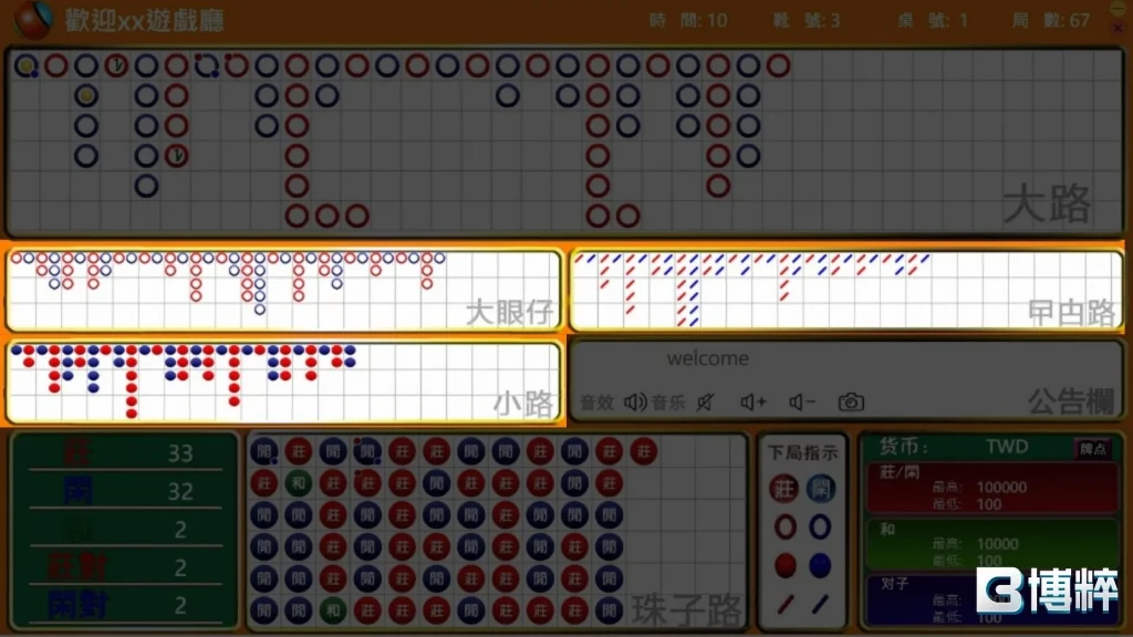 百家樂下三路
