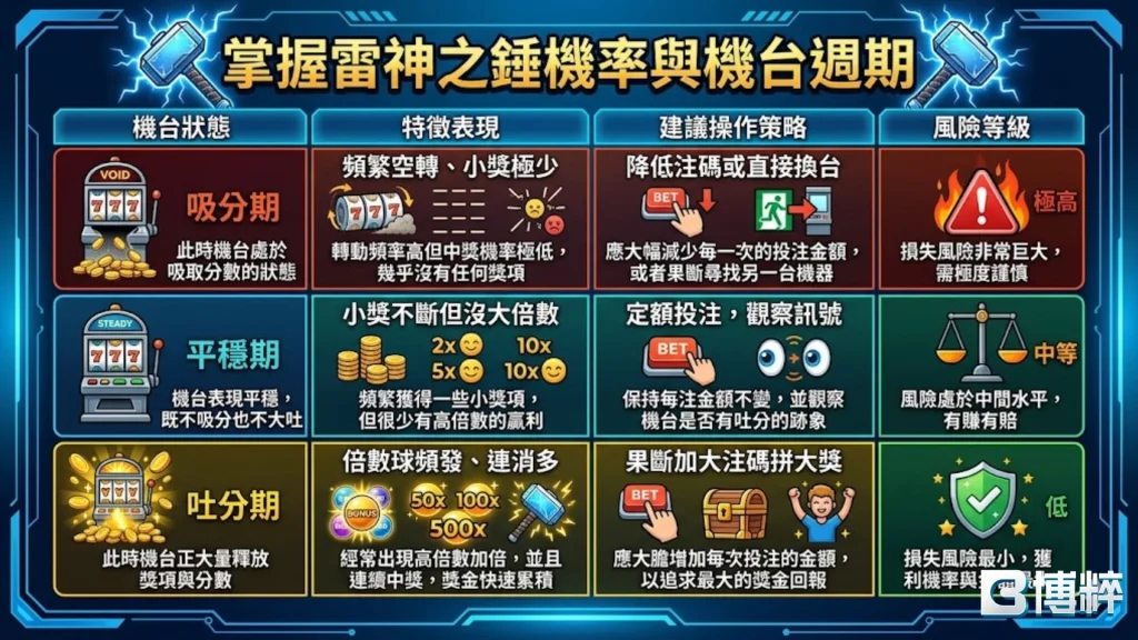 RSG雷神之錘機率分析與機台週期訊號表
