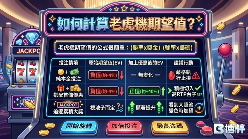 如何計算老虎機期望值公式，建立專業博弈數據觀念。