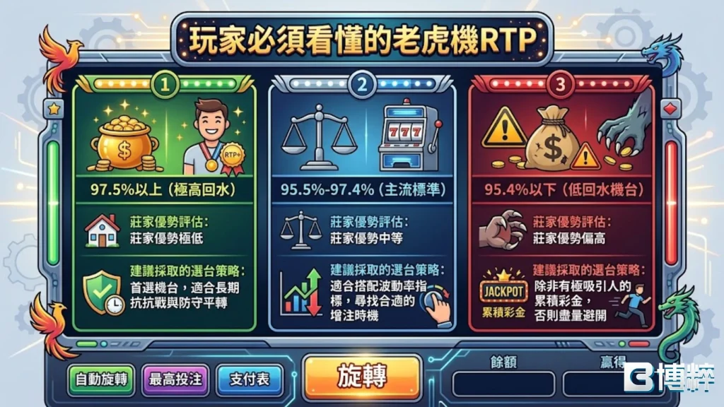 玩家必看的老虎機RTP與期望值評估表，橫向拆解高RTP機台的洗碼效益與利潤返還特徵。
